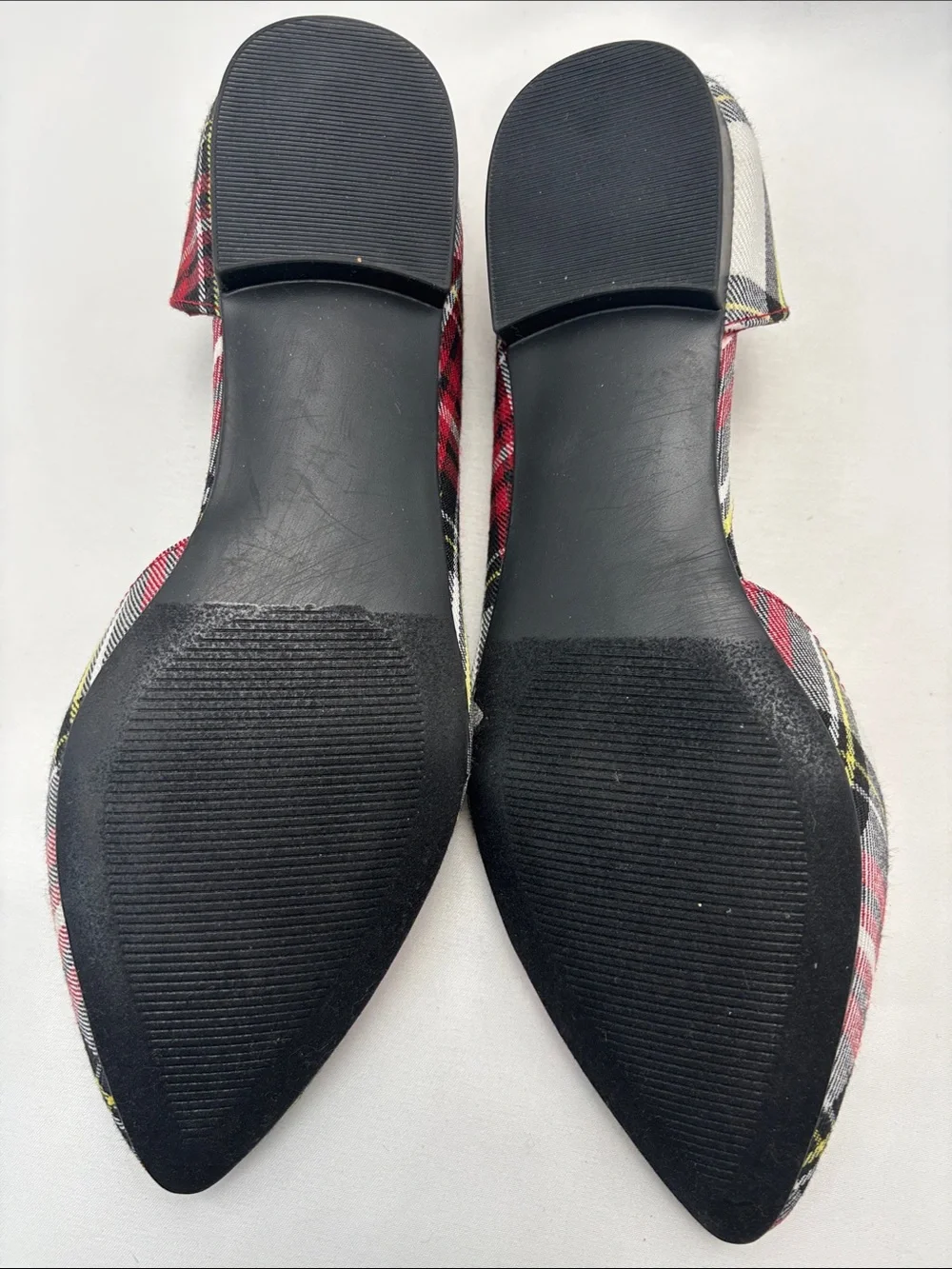 Isaac Mizrahi‎ Amaya D’Orsay Tartan Red Plaid Pointed Toe Flats Women’s 8 - #413